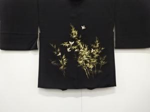 手描き　竹に雀模様　絵羽織